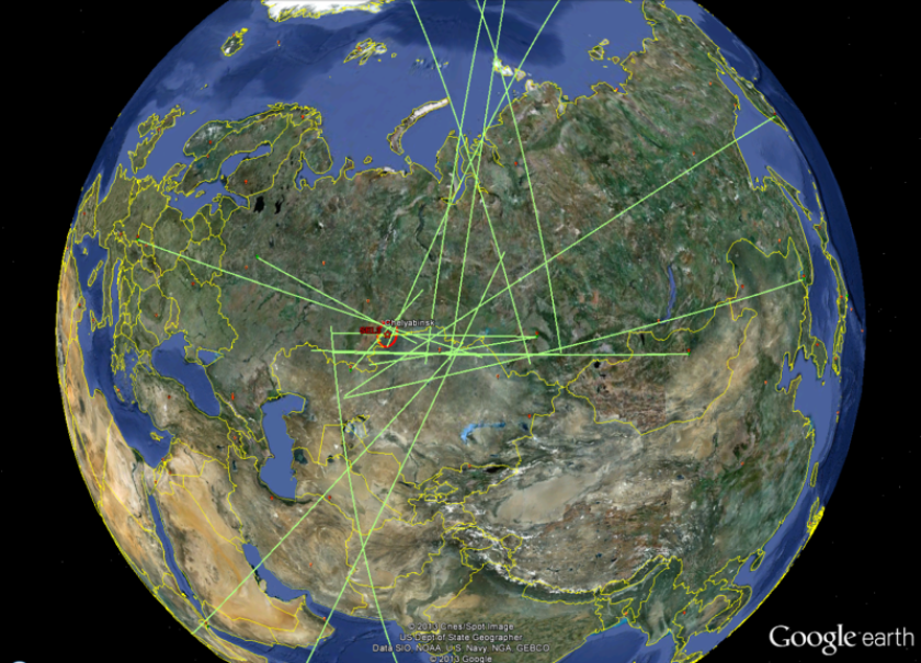 17 infrasound stations detected the infrasonic waves from the meteor that broke up over Russia’s Ural mountains