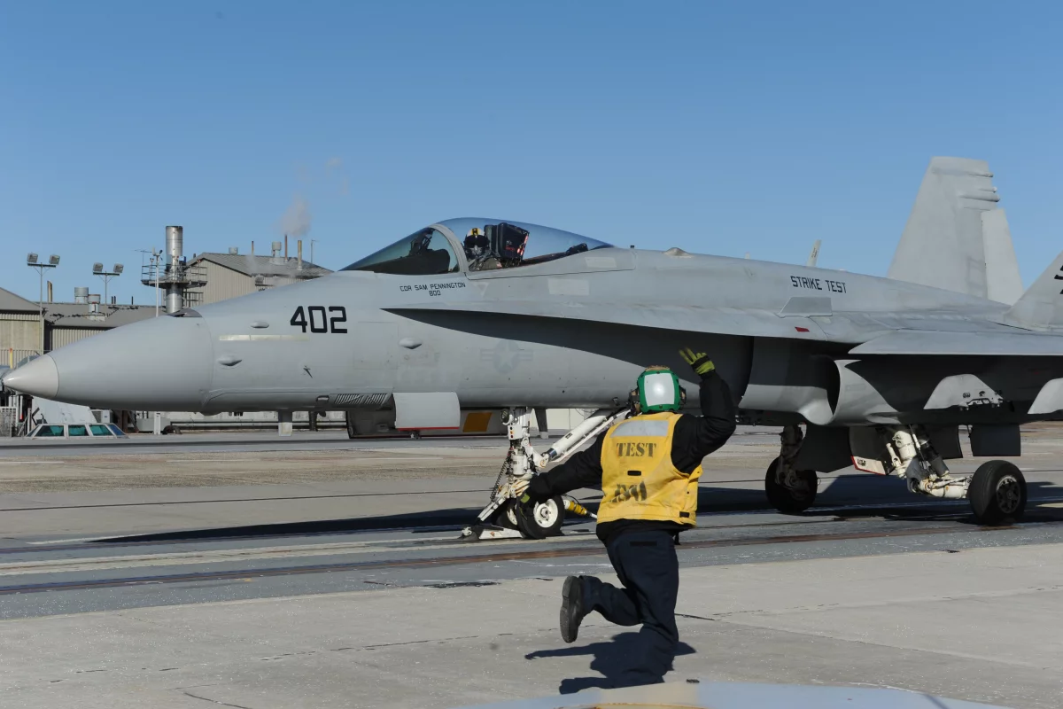 An F/A-18C Hornet is launched from a test runway using EMALS (Image: US Navy)