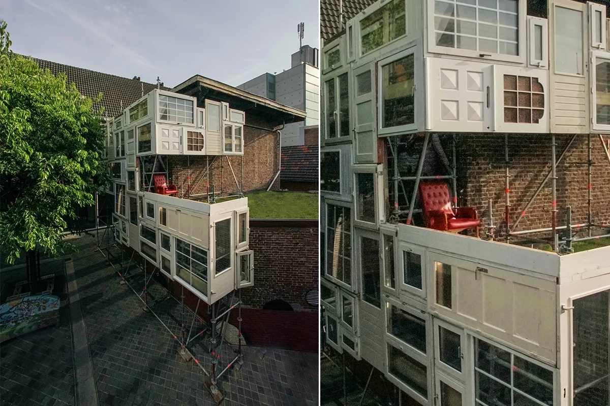 It doesn't look very comfortable but must be better than sleeping in the street (Photo: Laurent Clement)