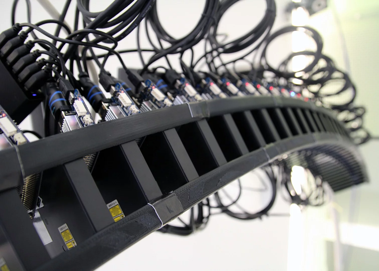 The projector array above the TeleHuman 2 pod