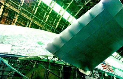 Installation of the canards on the Aeroscraft