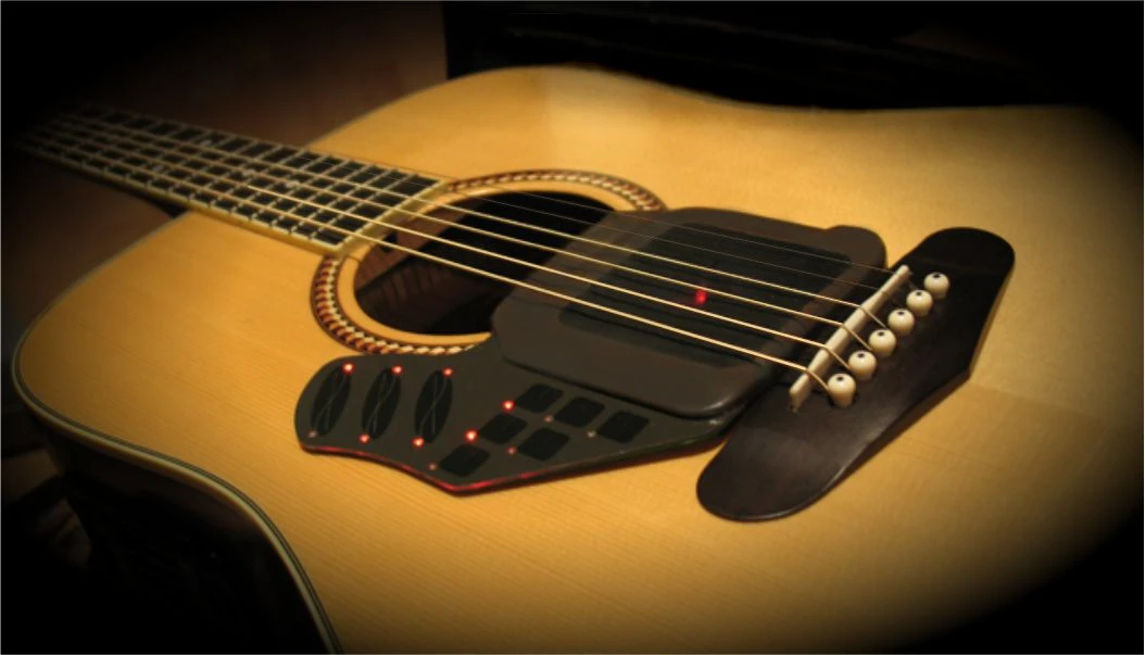 Sliders on the touch interface control power, harmonic blend and note duration