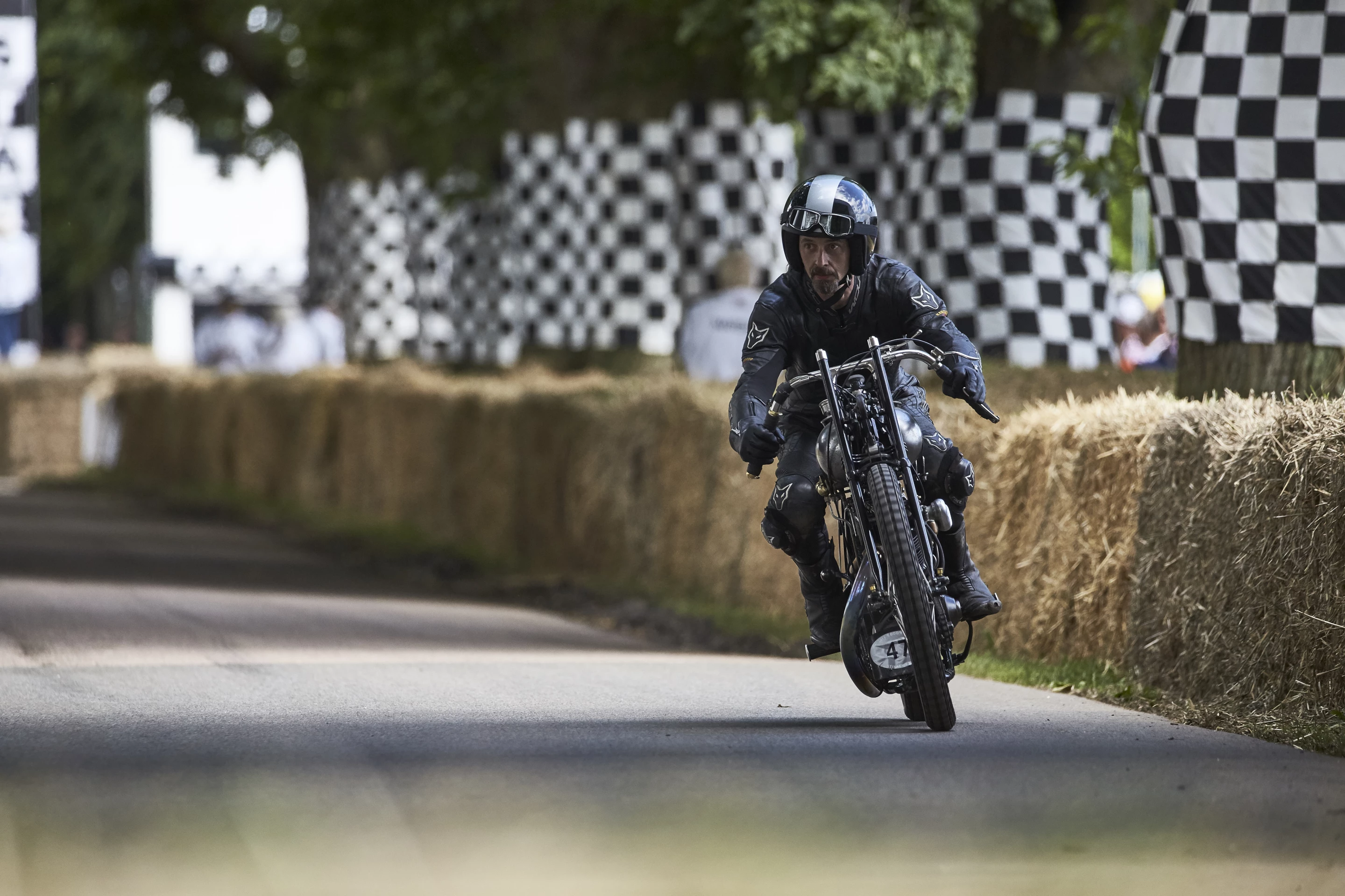 The Brough Superior on the move at Goodwood