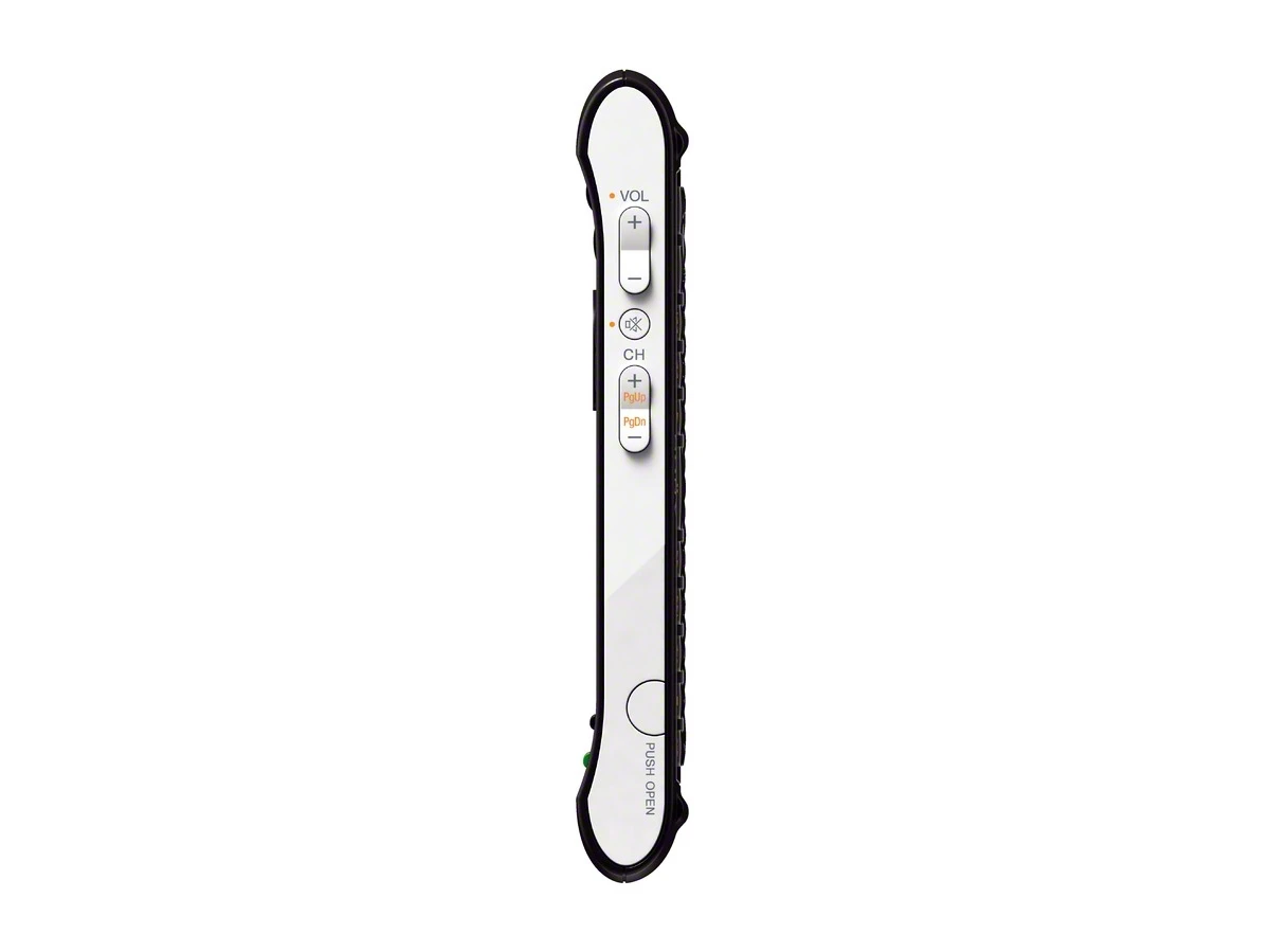 Volume and channel are controlled from buttons along the side of the Sony NSZ-GS7 Google TV remote