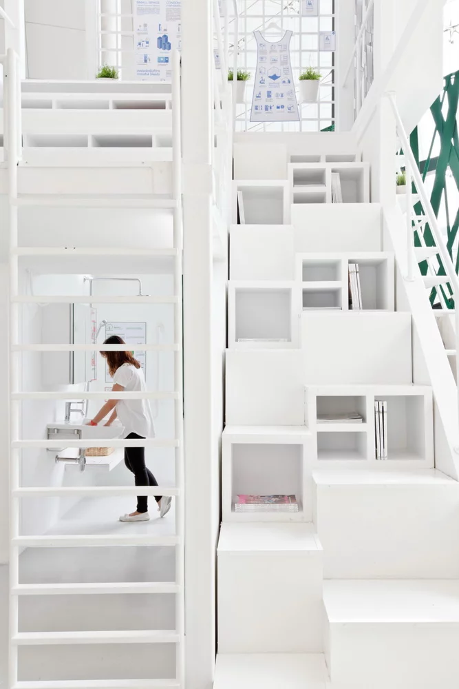 The stairs can be used as shelves