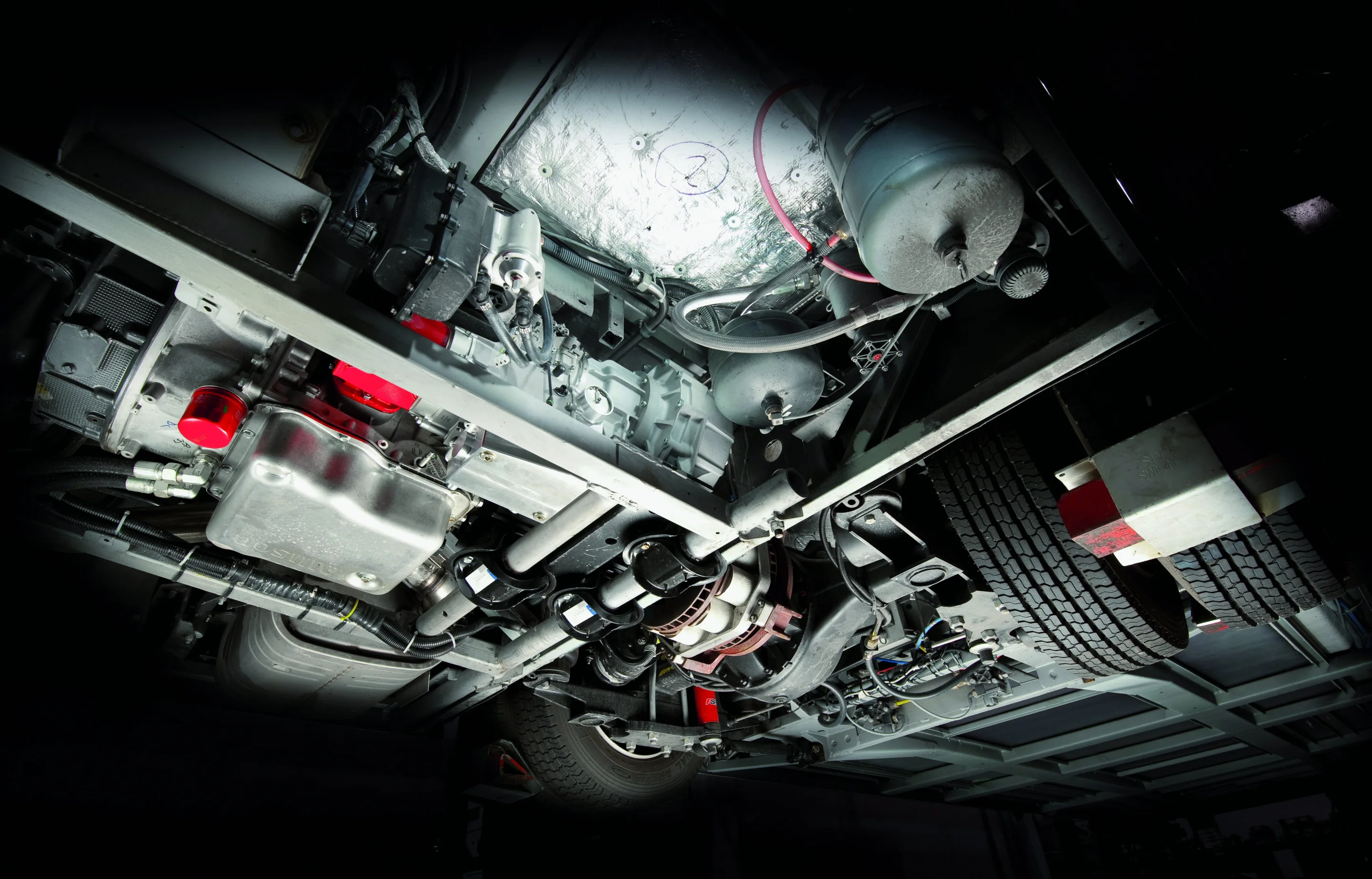 The Flybus flywheel system sends and receives kinetic energy from the vehicle's drivetrain