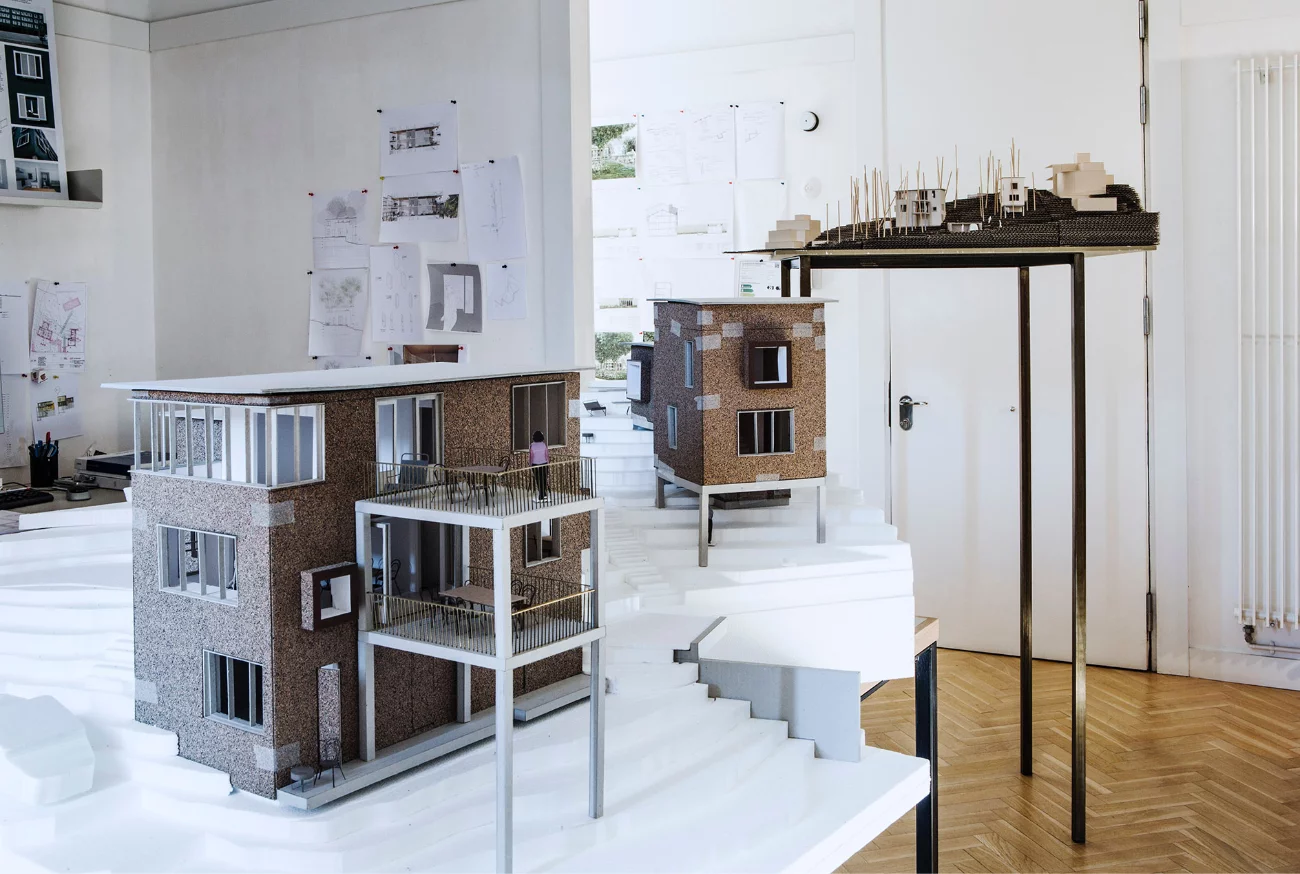 Two Cork Houses models by Emiliano López Mónica Rivera Arquitectos