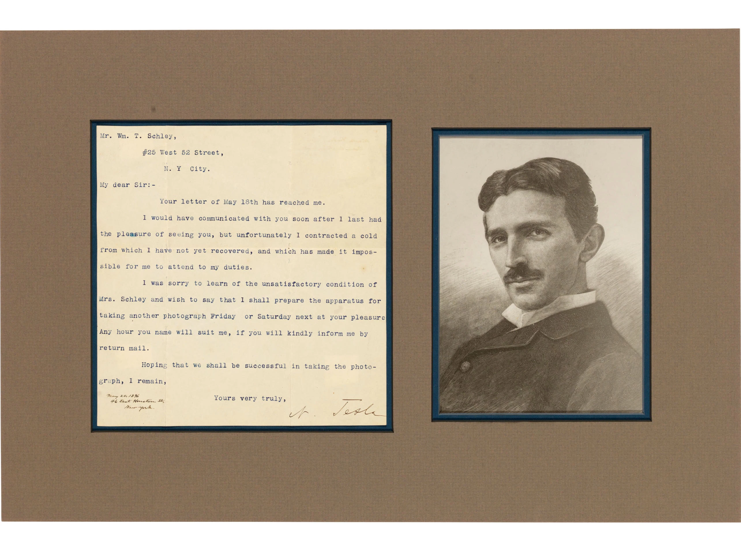 An experiment in photography by Nikola Tesla dated 29 May 1896 | Sold for: $7,887 (£6,250) by Christie's on July 16, 2020