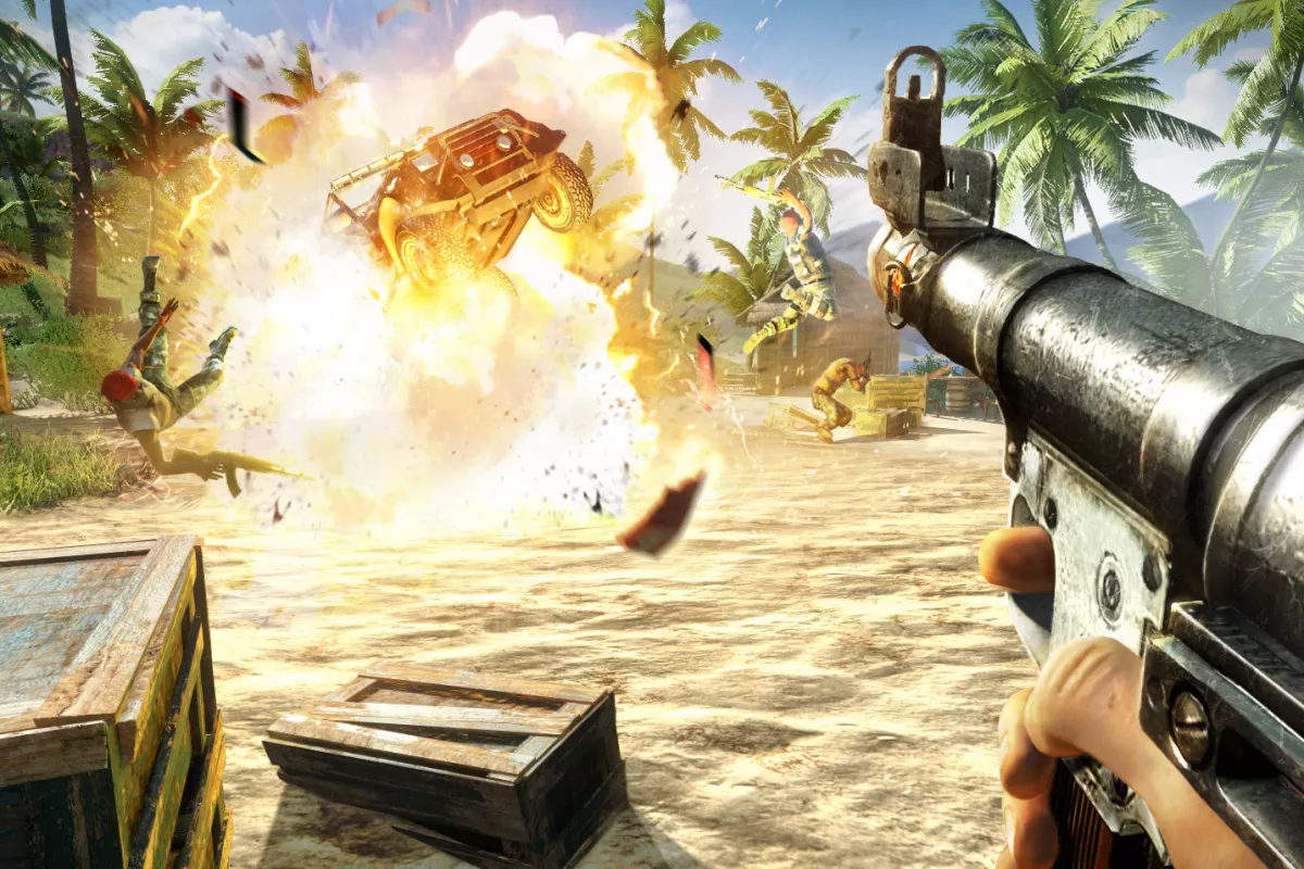 Big explosions rock this tropical paradise