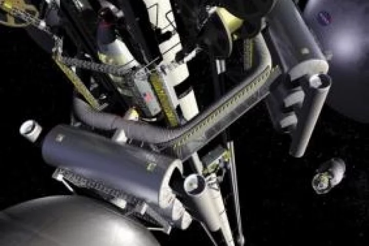 Artist Pat Rawling's impression of a working space elevator Photo: NASA Marshall Space Flight Center (NASA-MSFC)