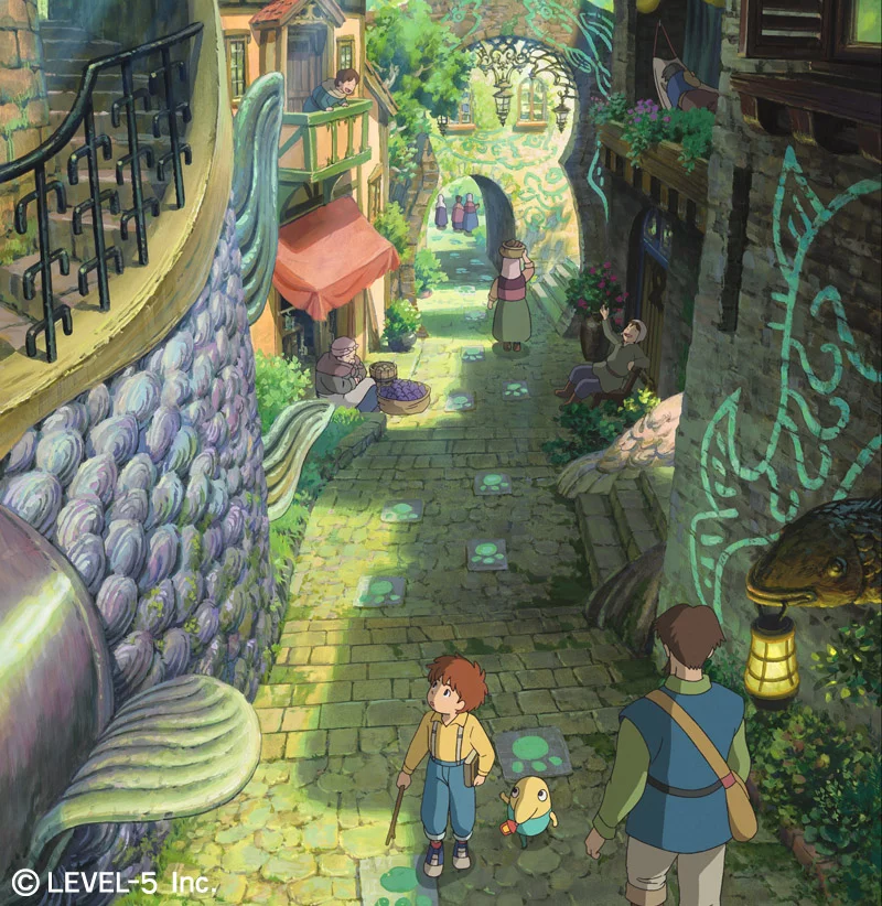 Studio Ghibli provided the framework for Ni no Kuni's illustrative visuals (see next image)