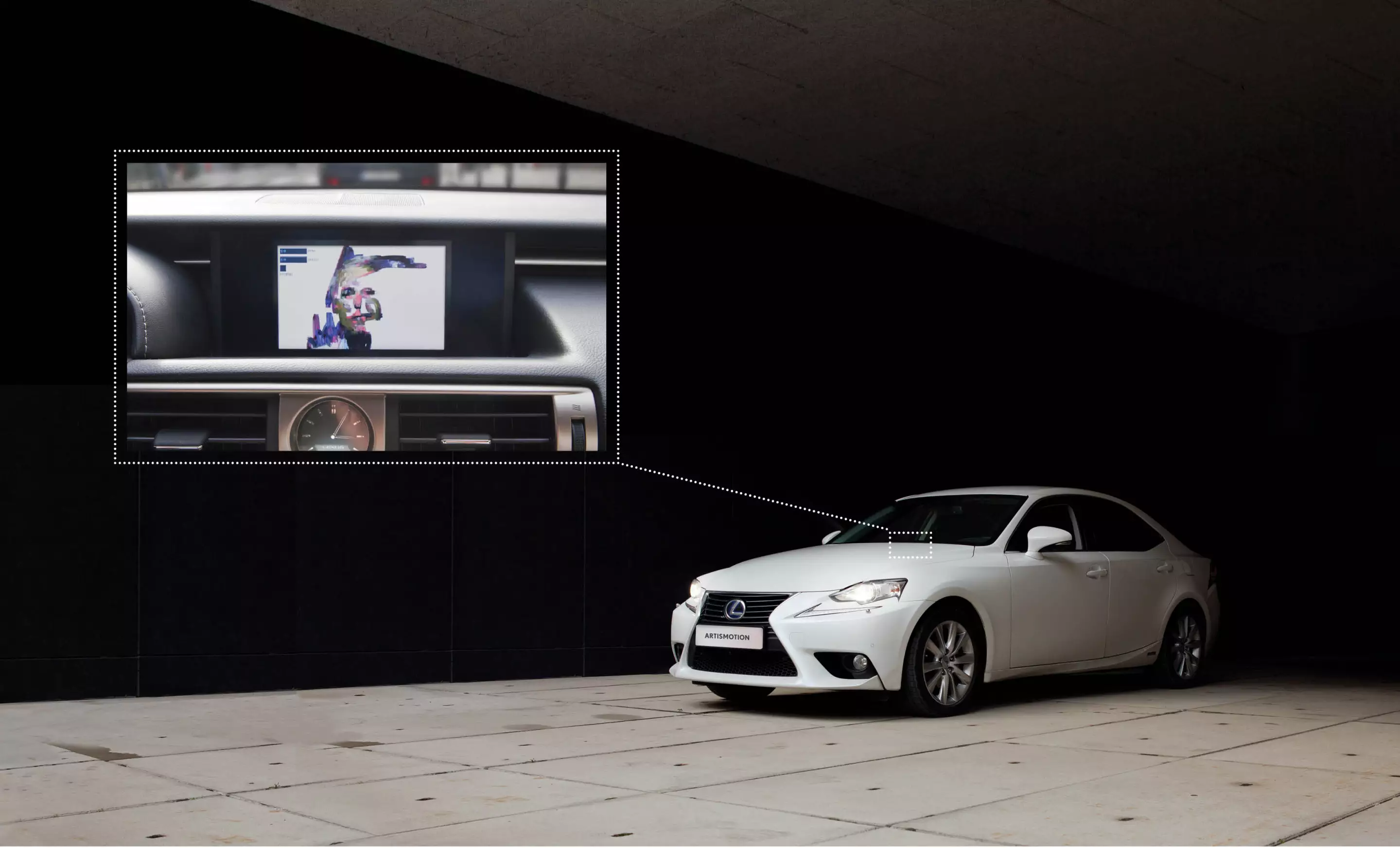 Art is Motion is installed in a Lexus IS 300h sedan