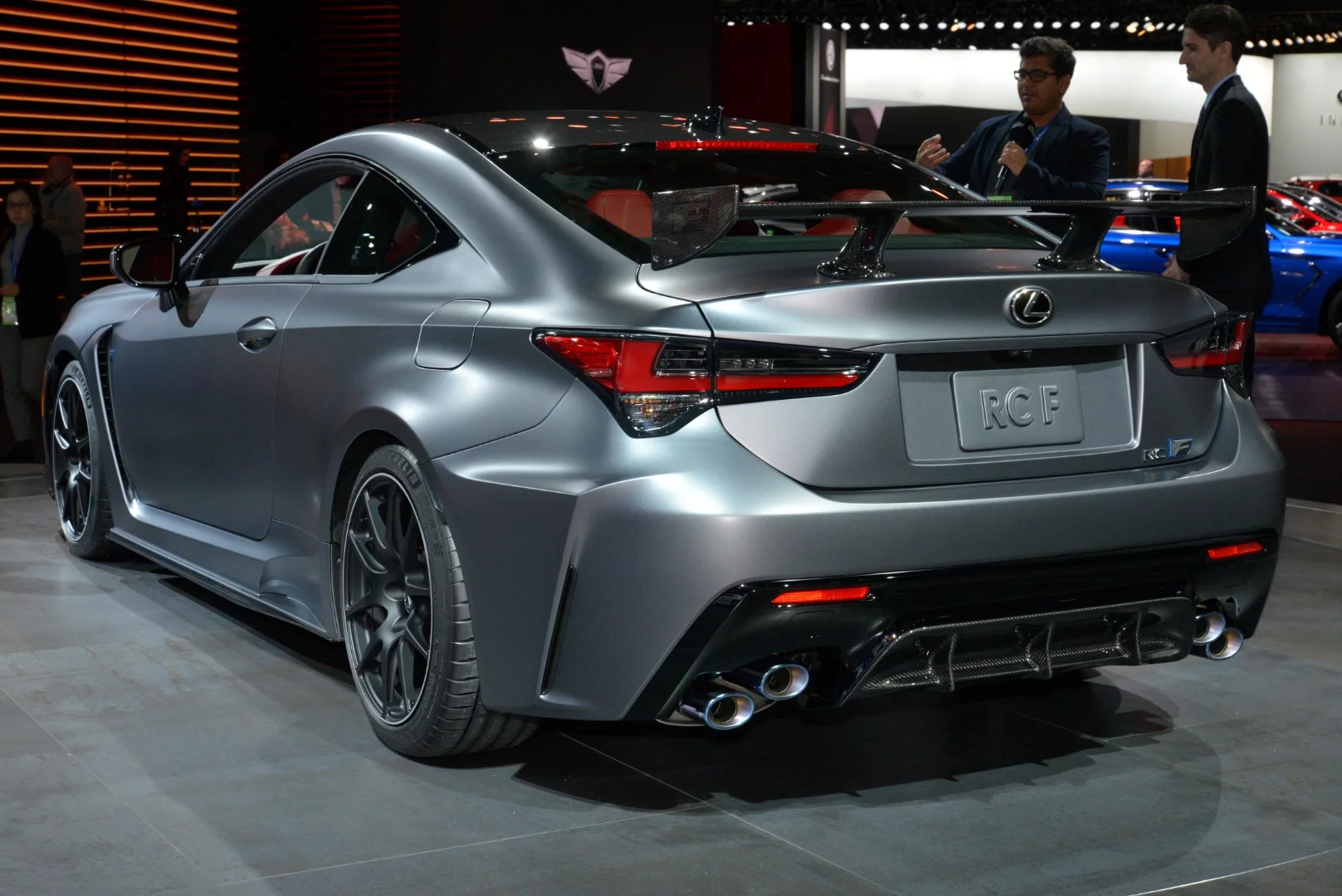 Lexus's RC F Track Edition, from the rear