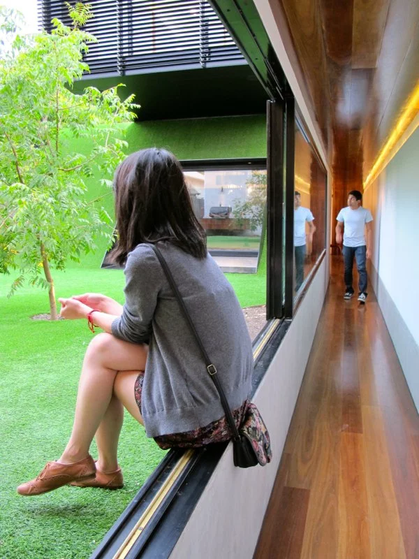 The passage seamlessly joins the old with the new, while creating a private internal garden space