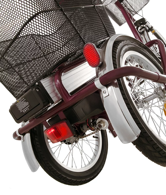 The Veliac Three is powered by a 36-volt lithium-ion battery