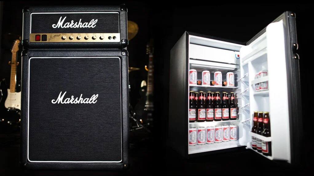 Marshall Amps has revealed a fridge at Frankfurt's Musikmesse that's shaped just like one of its iconic amps
