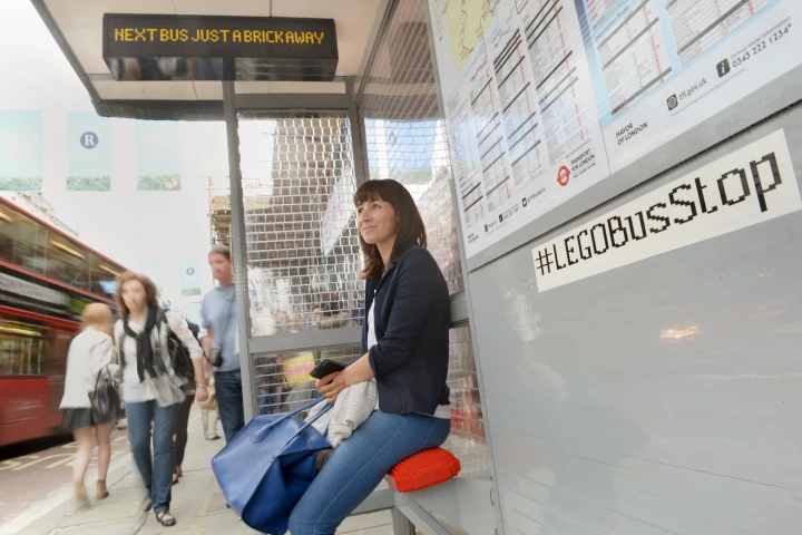 The Lego bus stop is based in London's Regent Street (Photo: TfL)