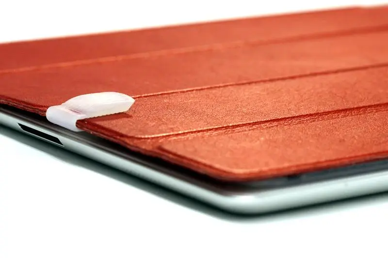 TouchFire can be attached to an iPad case when not in use via a pair of clips