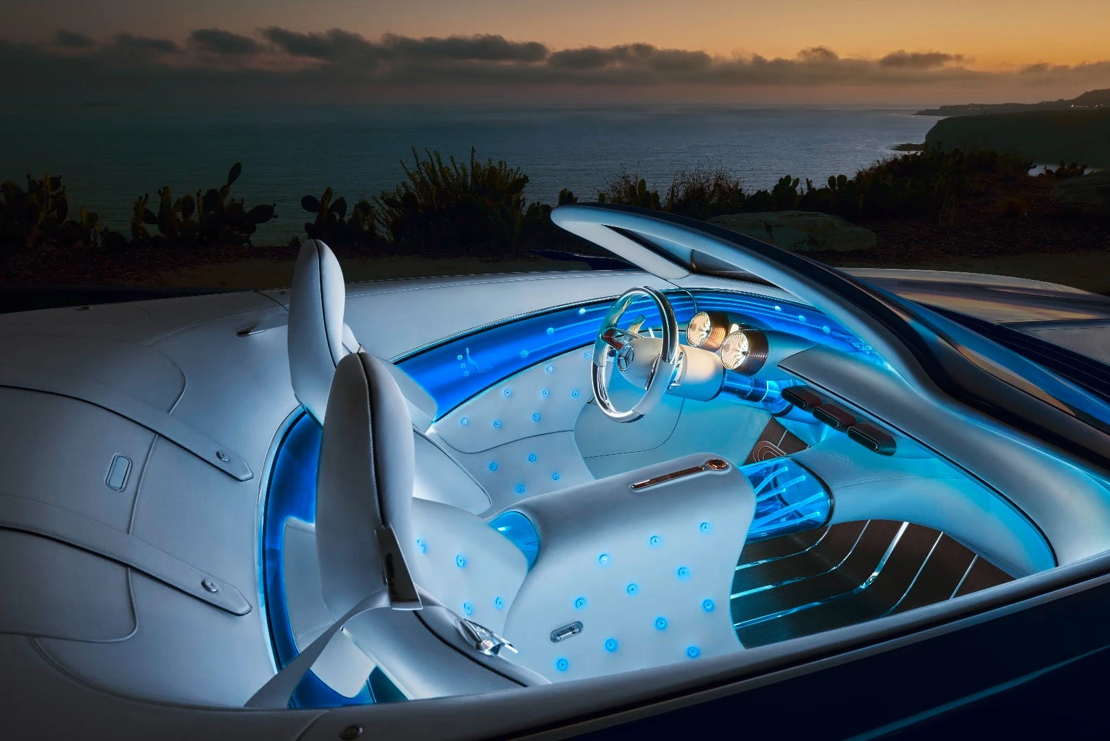 The Vision Mercedes-Maybach 6 Cabriolet sports one of the most striking interiors we've seen this year