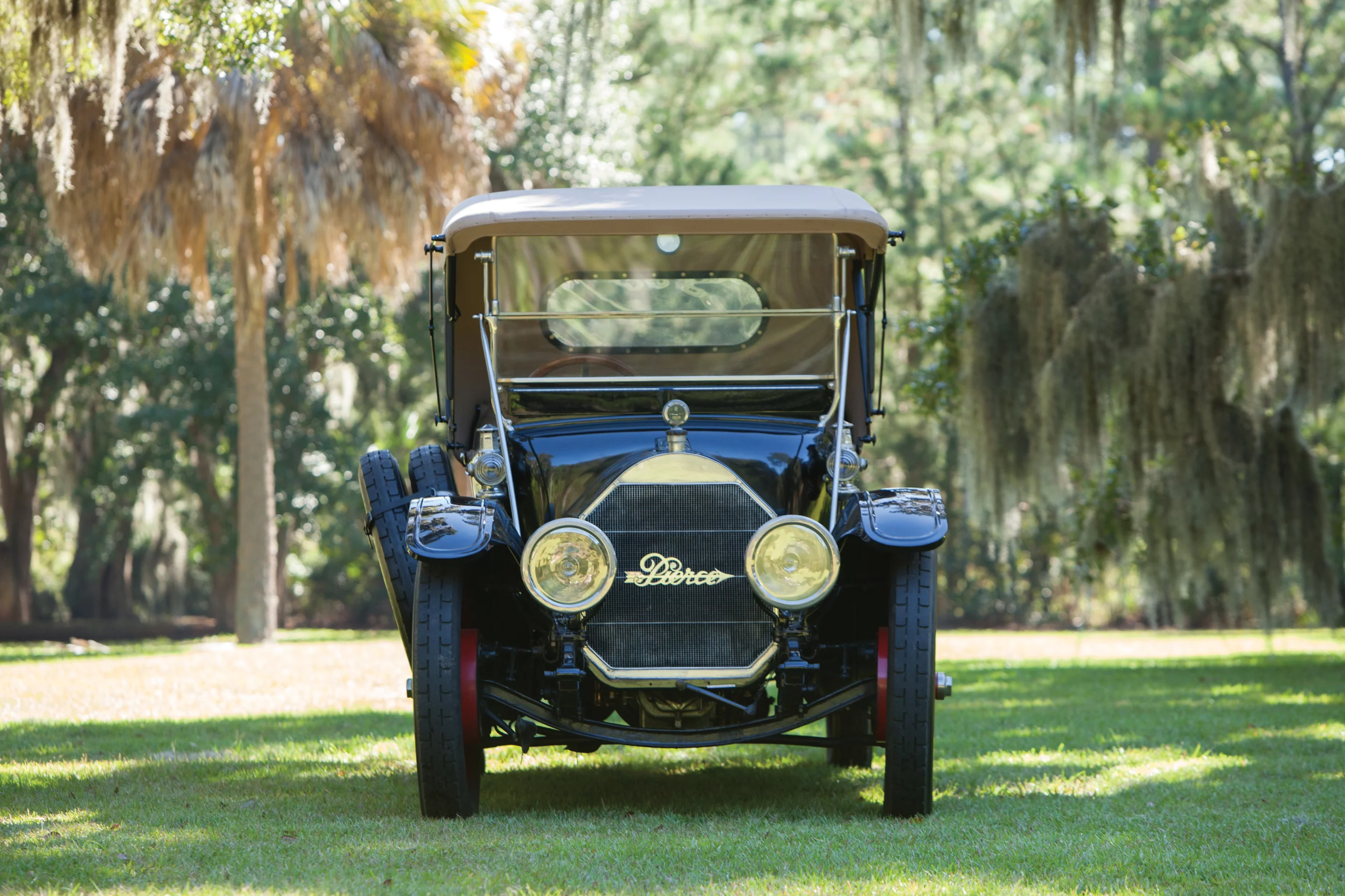 Over the last four years, the 1913 Pierce-Arrow Model 38-C Roadster has been repainted to original black