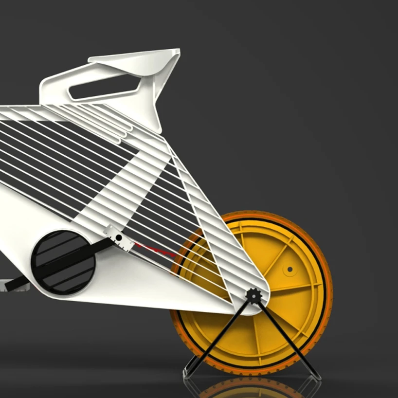 The saddle would be made in different sizes to suit different riders and snap into position on the frame