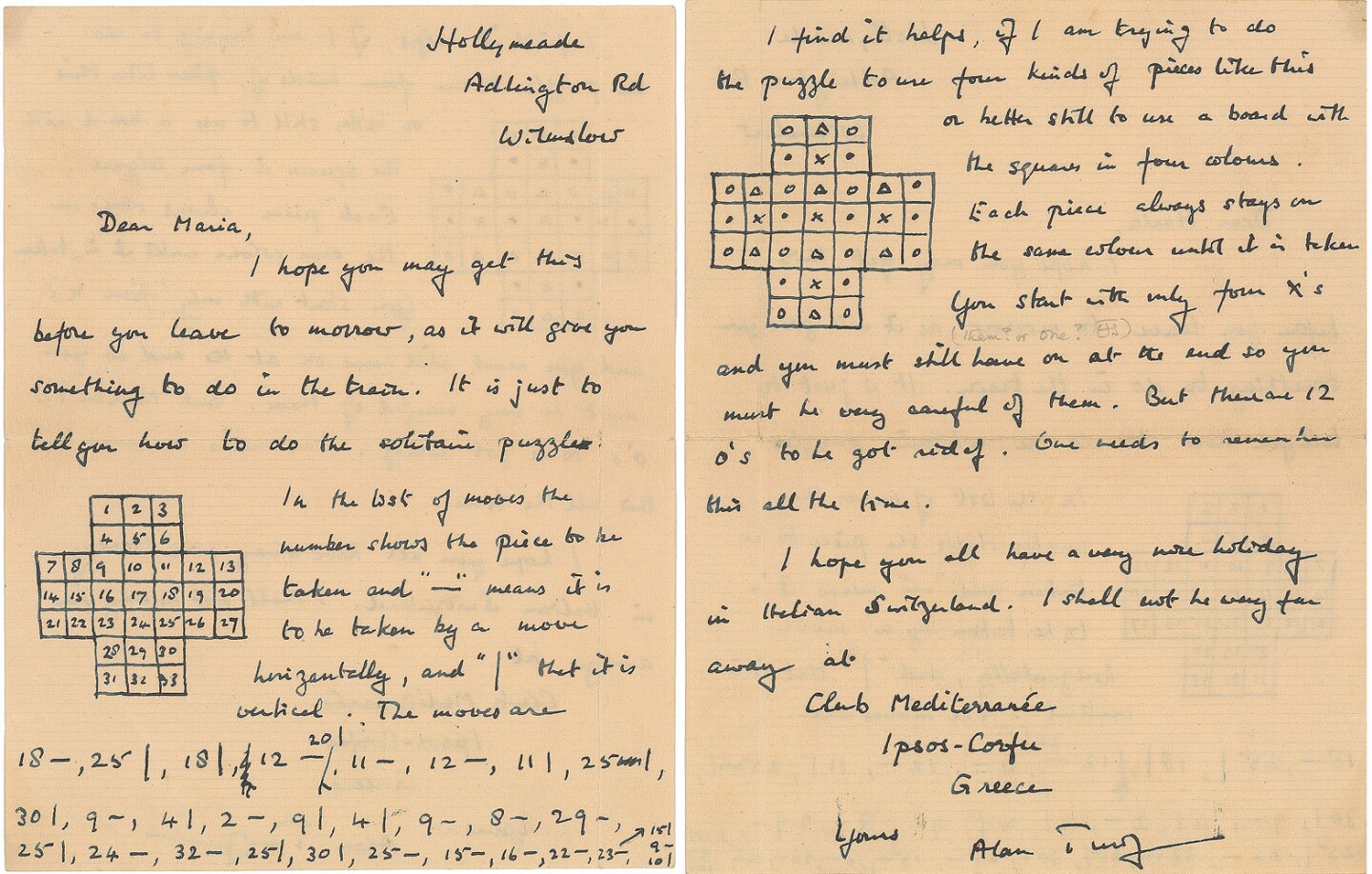 This autograph letter from famous British mathematician and computer scientist Alan Turing to the daughter of his psychologist was sold for $136,122 by RR Auctions on February 10, 2016