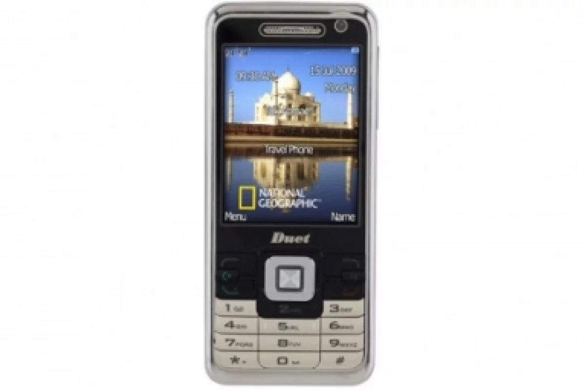 National Geographic dual SIM card mobile enables two numbers in one phone.