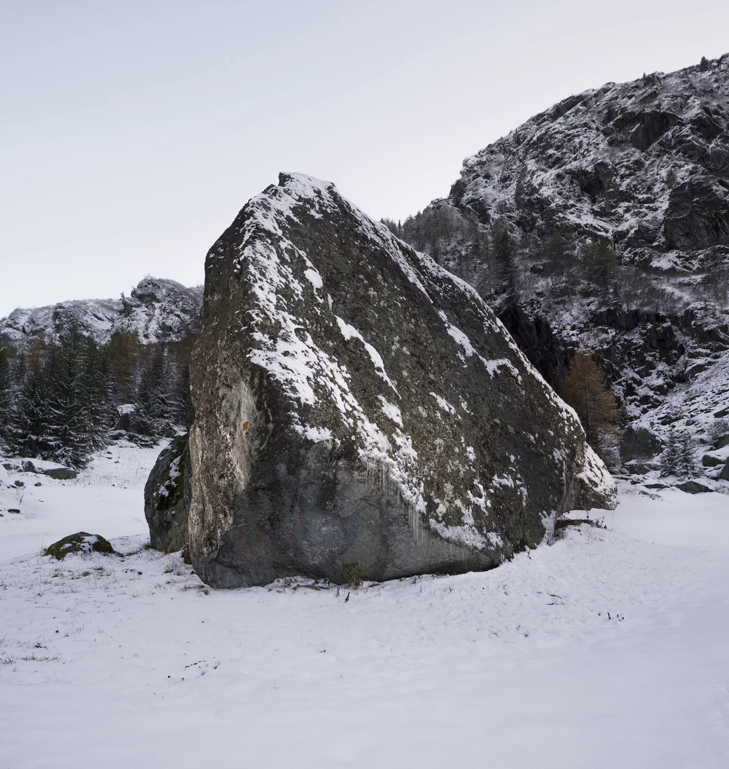 This is just a photo of a nearby rock, not a cabin (Photo: Dylan Perrenoud)