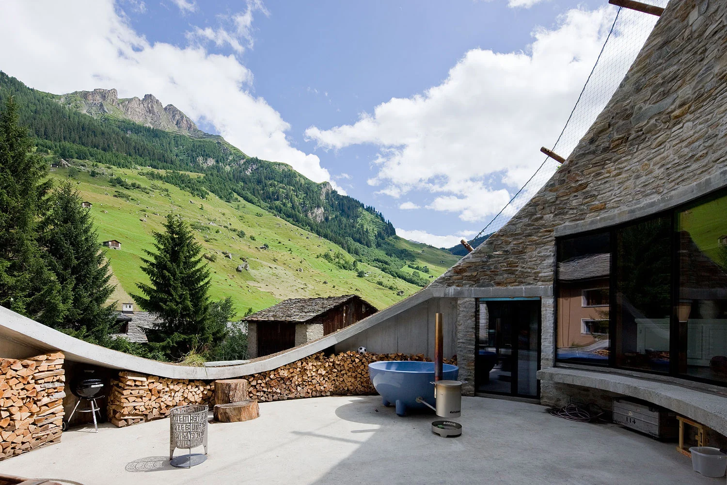 Completed in 2009 Villa Vals is a remarkable space, completely hidden in the mountainside. Access is only achieved through an underground tunnel from a nearby barn