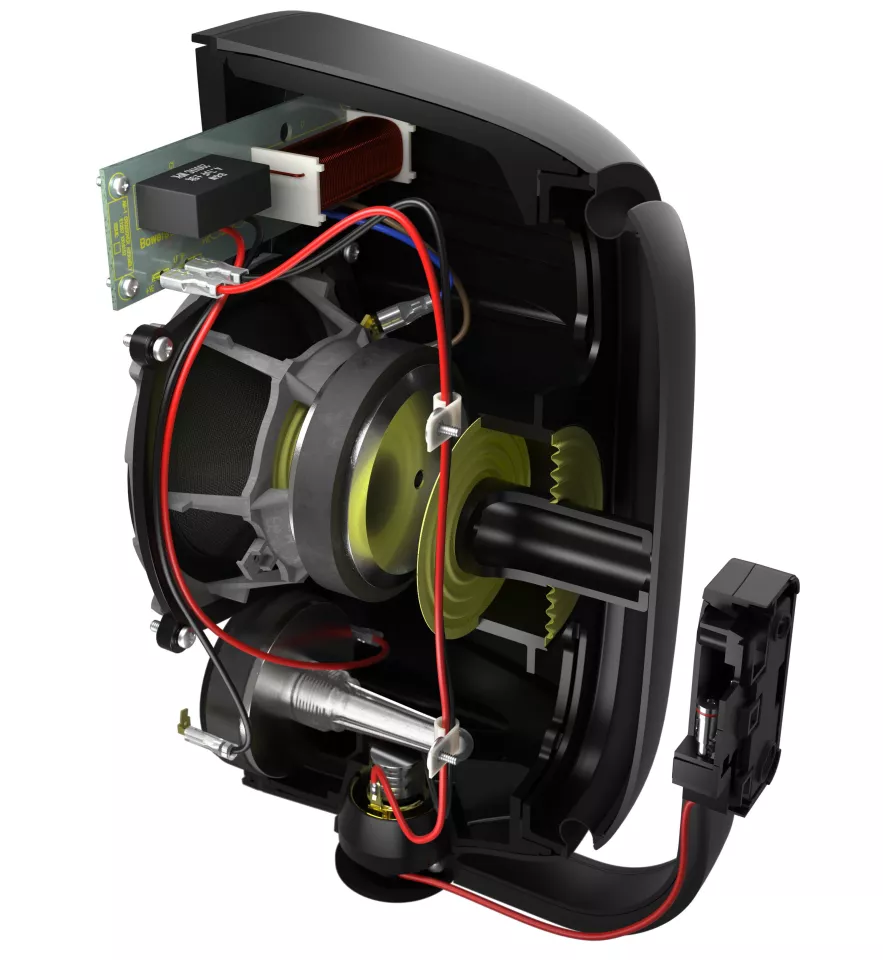 There's an auxiliary bass radiator to the rear that's claimed to offer an exceptional bass response while also allowing the housing to be sealed against the elements