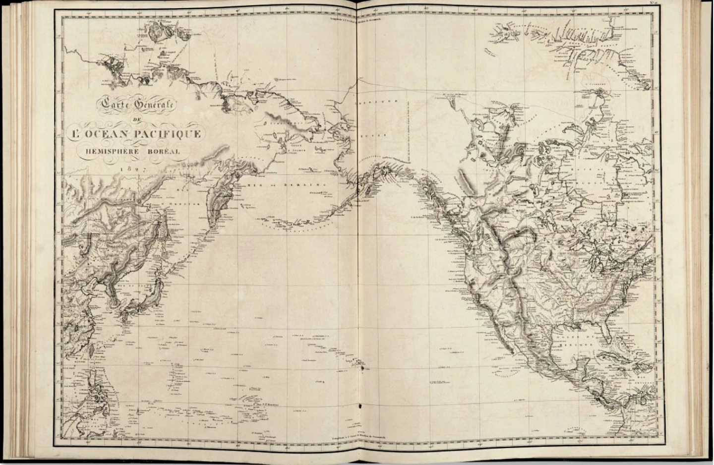 Baron Ivan Fyodorovich Kruzenshtern accidentally led the first Russian circumnavigation of the globe (1803 - 1806), while on a mission for the Russian-American Company to develop the fur trade with Russian America (Alaska), facilitate trade with China, Japan, and South America, and examine the coast of California for a possible colony. This trip formed the basis for what the auction description for Atlas de l’Océan Pacifique cites as a "landmark of cartography", but it was clearly supplemented by many subsequent Russian voyages in the North and South Pacific and data gathered from other sources. The extremely rare copy sold for $162,500 at Christies on December 7, 2017
