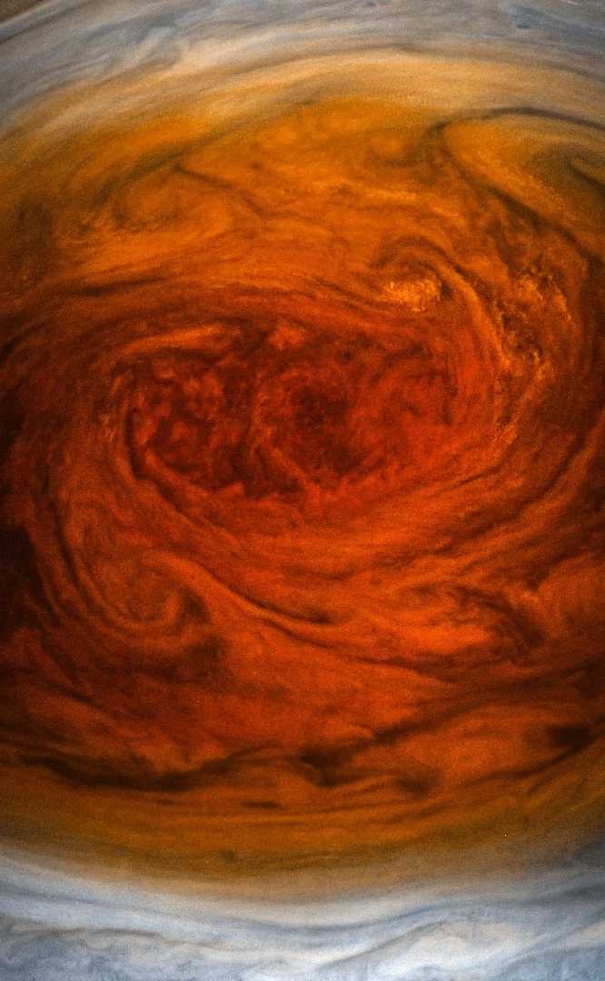 Detailed close up of the Great Red Spot