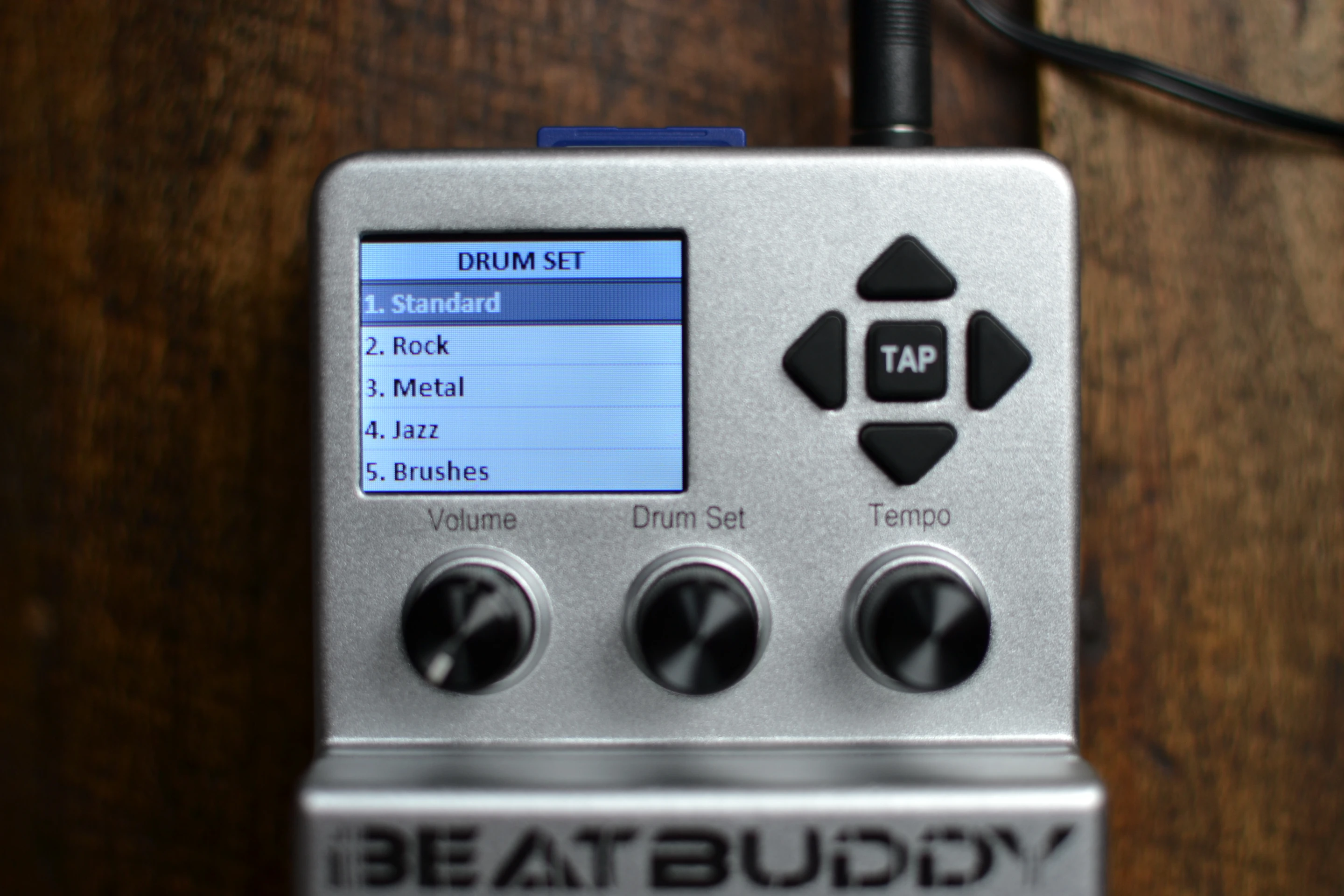 The BeatBuddy boasts 10 drumsets and more than 200 songs spread over 22 genres (Photo: Paul Ridden/Gizmag)