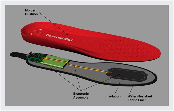 A diagram of one of the insoles