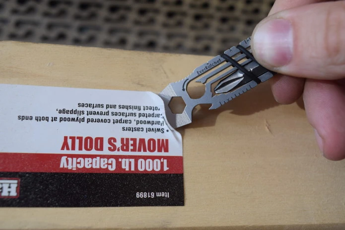 The EverRatchet multitool's scraper implement at work