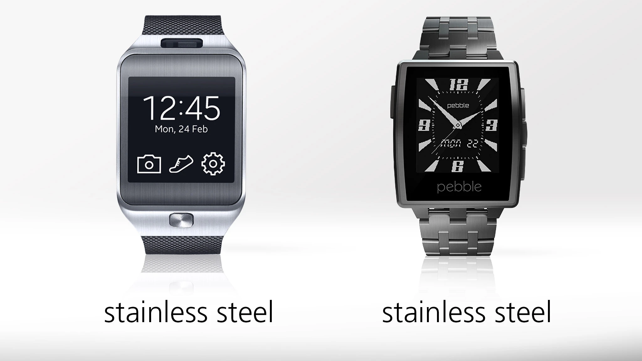 Both watches' main bodies are made of stainless steel