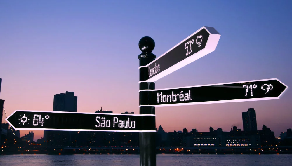 Points connects to the internet via Wi-Fi or Ethernet to pull current information from a wide range of sources