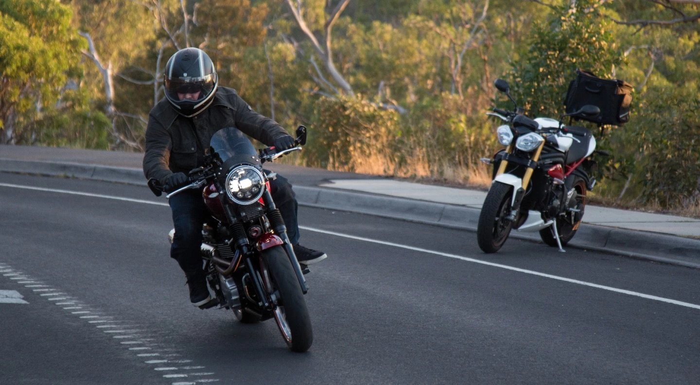 J.W. Speaker Model 8790 Adaptive Low Beam LED Headlight: the Speed Triple R is jealous of the Bonneville's new night cornering abilities.