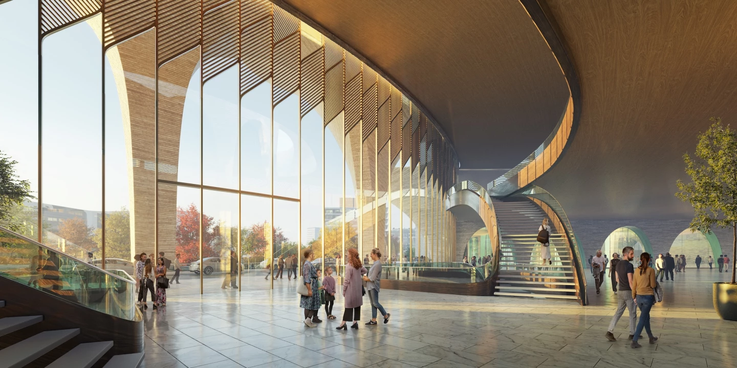 The Alisher Navoi International Scientific Research Centre's interior will require very little energy to cool thanks to its passive design