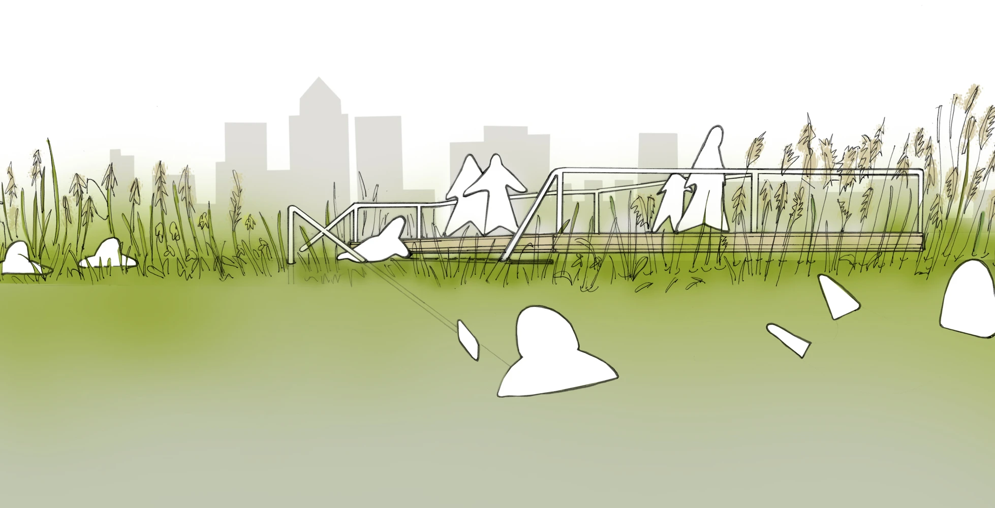 Areas adjacent to the pools would mimic the salt marshes that can be found along the River Thames