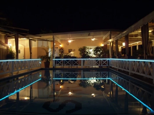 Light Tape works beautifully to highlight a pool area