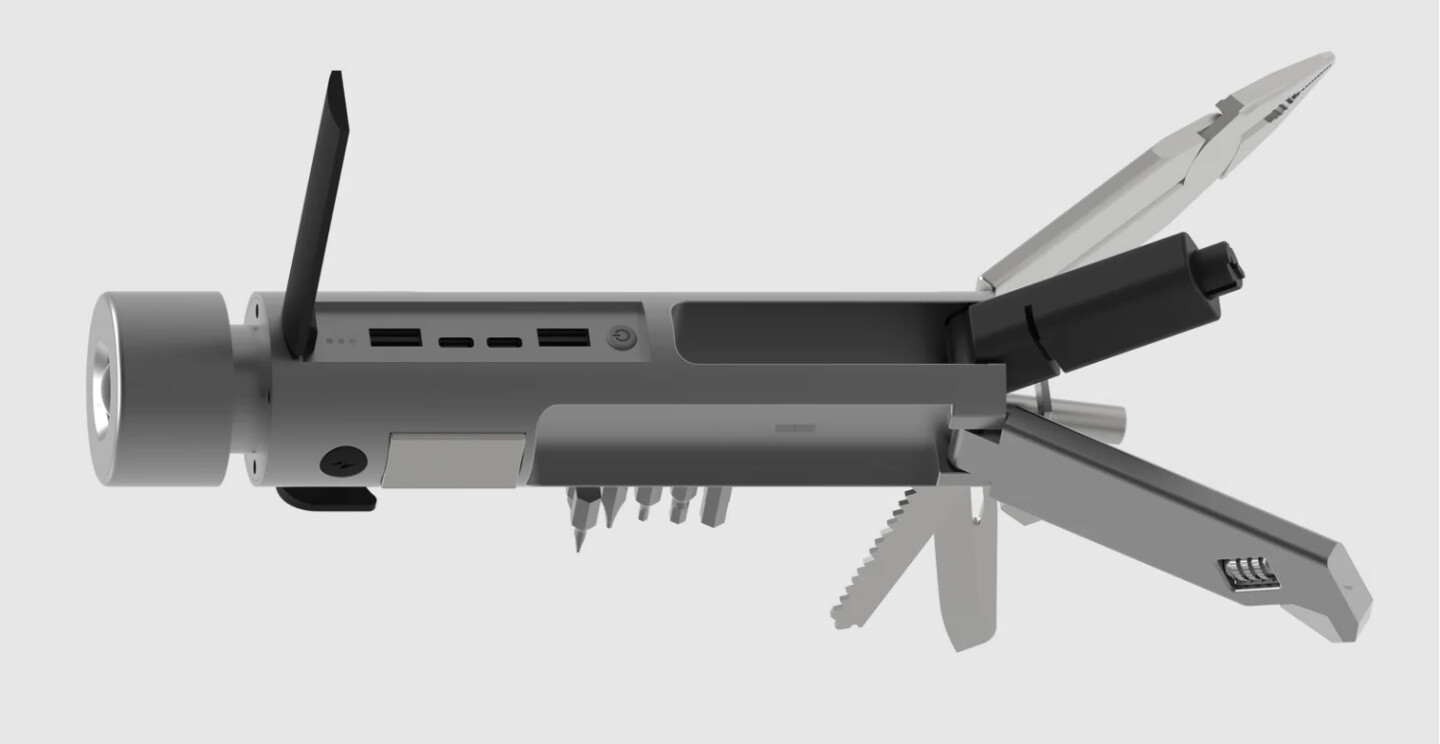 All of the fold-out tools are magnetically retained when not deployed