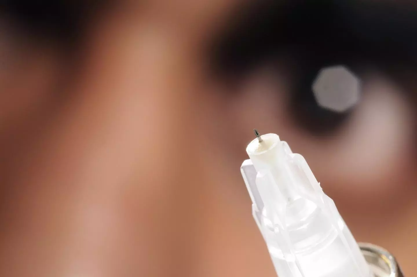 The needle (pictured here) is very small, and the injection site is numbed prior to the procedure
