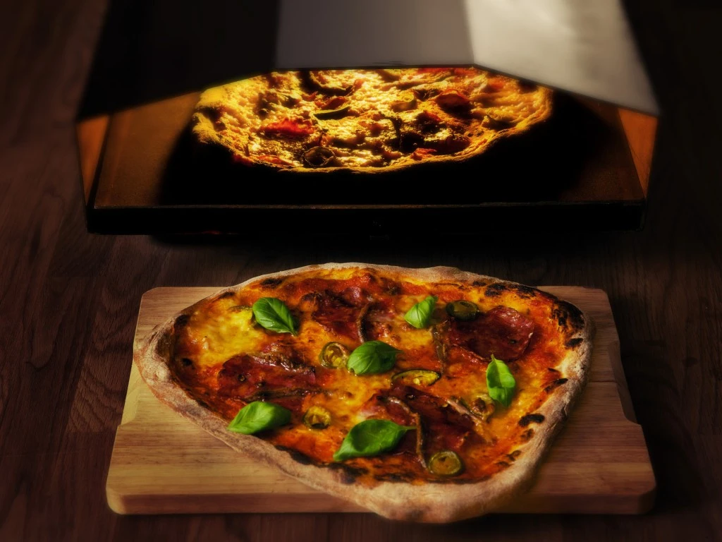After 15-20 minutes of pre-heating, the Uuni can fully cook a pizza in about 3 minutes