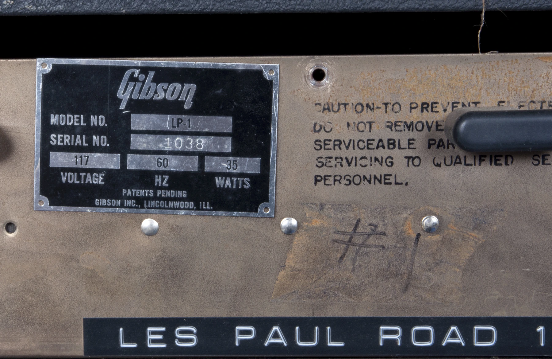 The rear of Les Paul's touring rig, a prototype unit designed by the great man that includes an attachment for the Paulverizer effect and a Nakimichi 700, three head cassette player