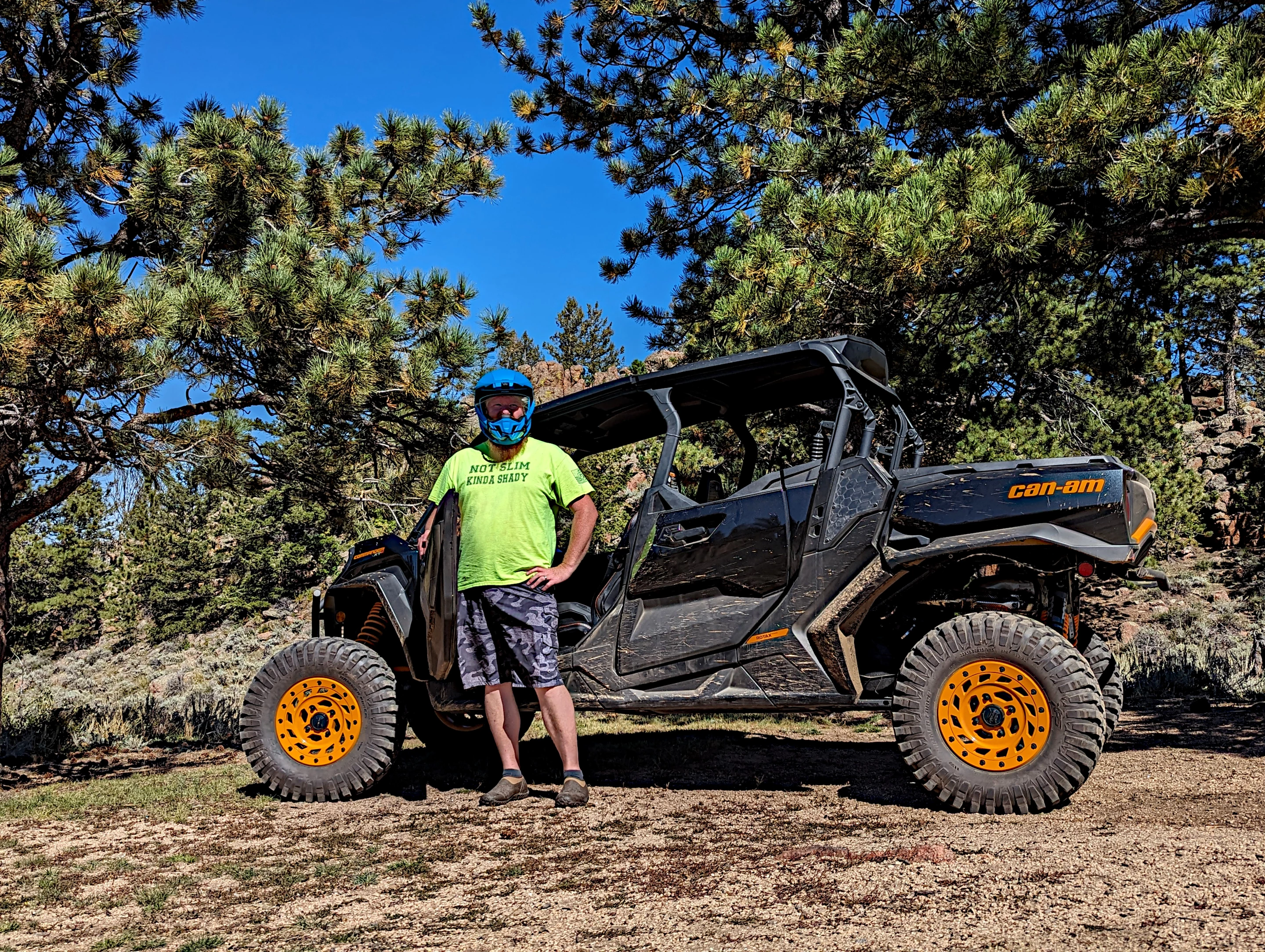 The author standing next to a Can-Am Commander Max XT-P in Wyoming