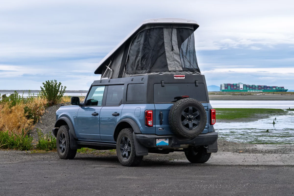 Ford's Bronco is one of the toughest off-road-ready platforms out there, and Ursa Minor's top gives drivers a convenient way of spending the night wherever their journeys take them