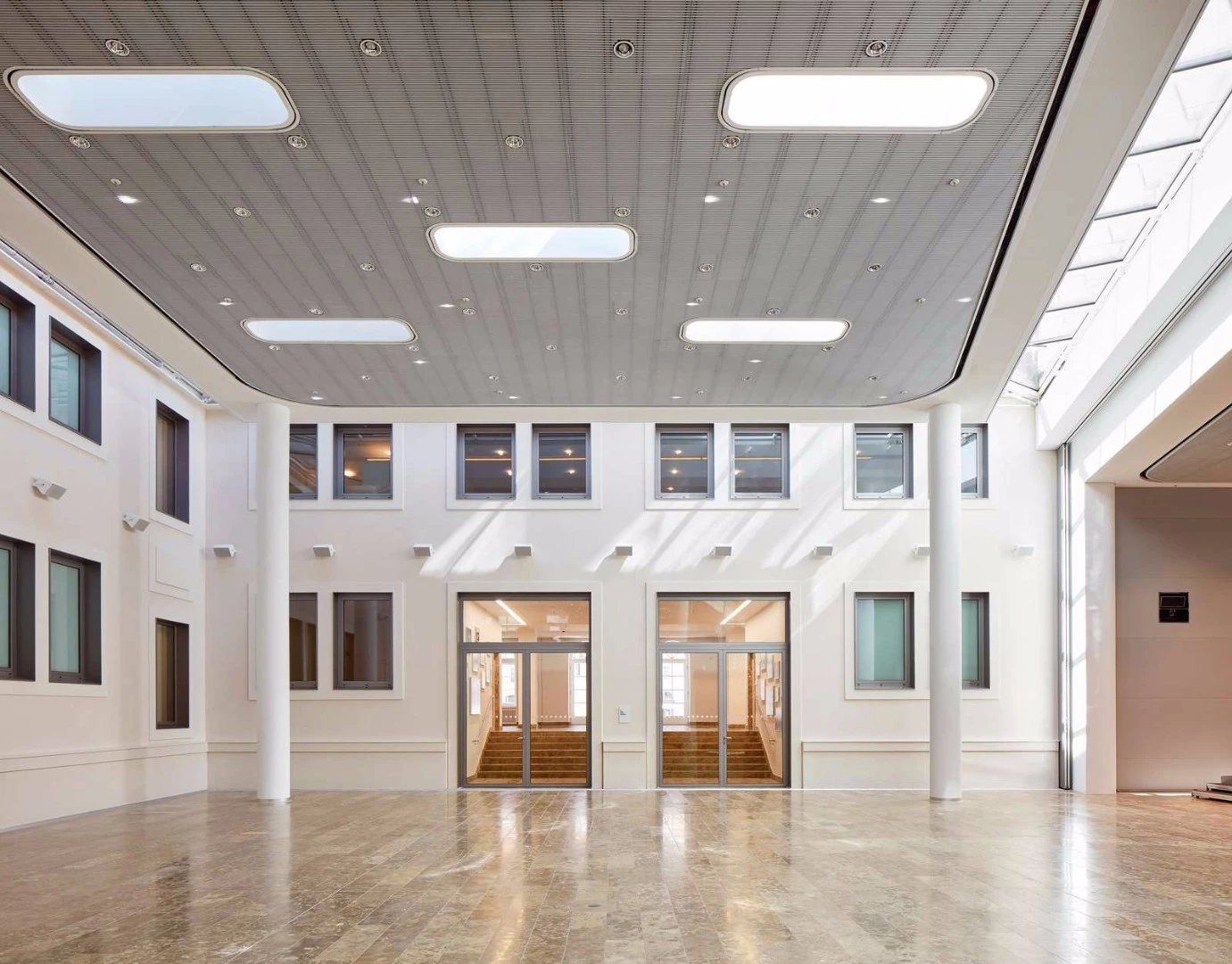 The building is Leadership in Energy and Environmental Design (LEED) Platinum certified
