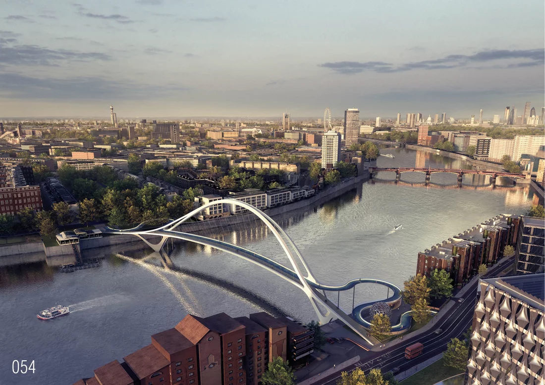 Curved, weaving ends provide access to this bridge (Image: NEP Bridge Competition)