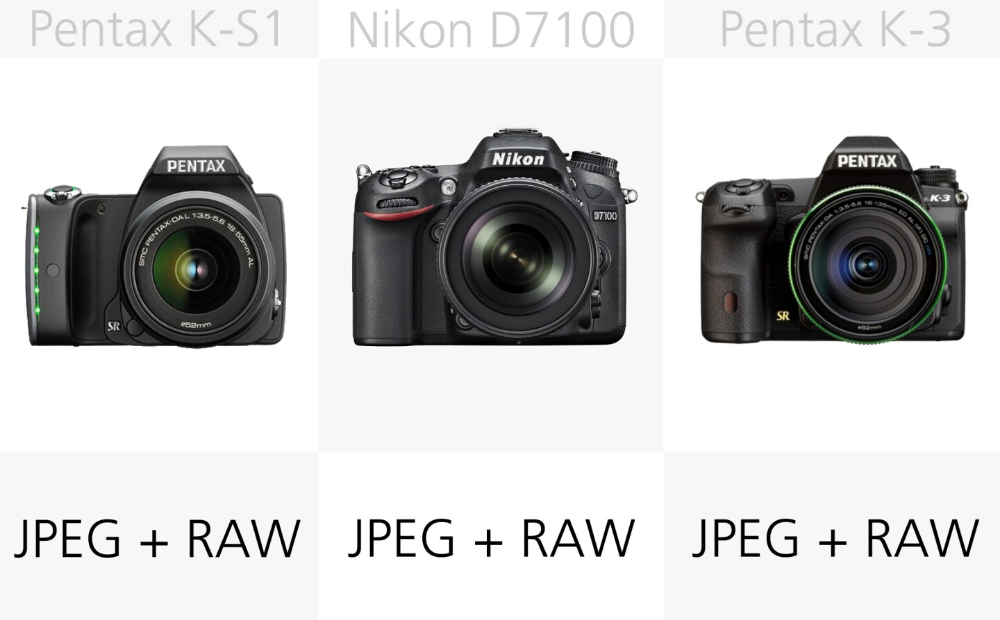 All of these DSLRs can shoot both JPEG and the more post-processing friendly RAW still files